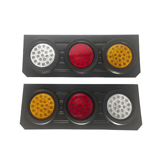 Señalizador Focos Tipo Rampla Luz Led Trasero Con Base Metálica Camiones Remolque Tráiler Univ 12V-24V