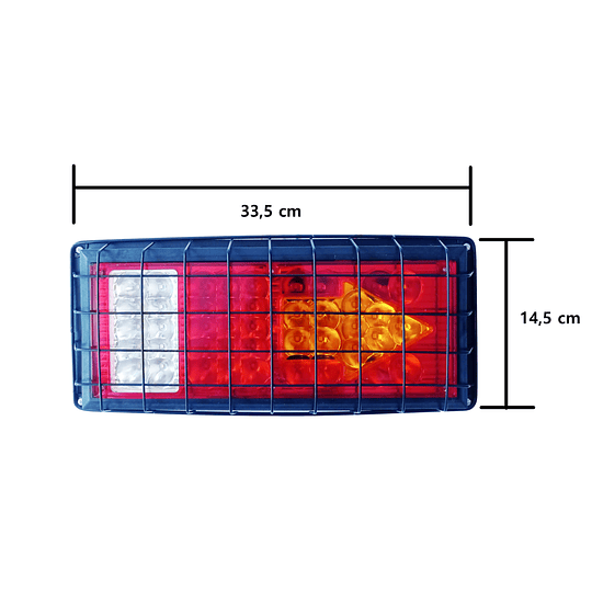 Par X2 Focos Luz Trasero Señalizador Univ Camión Remolque Tráiler 24V Con Rejilla Protectora Metálica