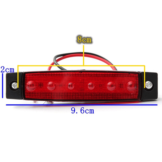 Luz Led SMD Indicadora Lateral Señalizador Posición Freno 12V 24V Camión Tráiler Remolque Auto Moto