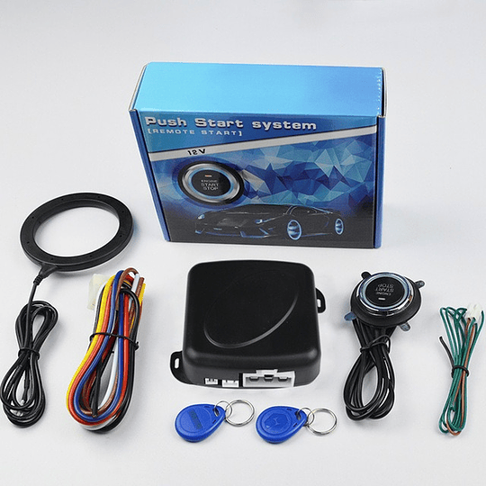(Por Mayor) Botón Chapa Partida START STOP Encendido Apagado Sin Llave Univ Auto Con Bloqueo Sensor Chip RFID