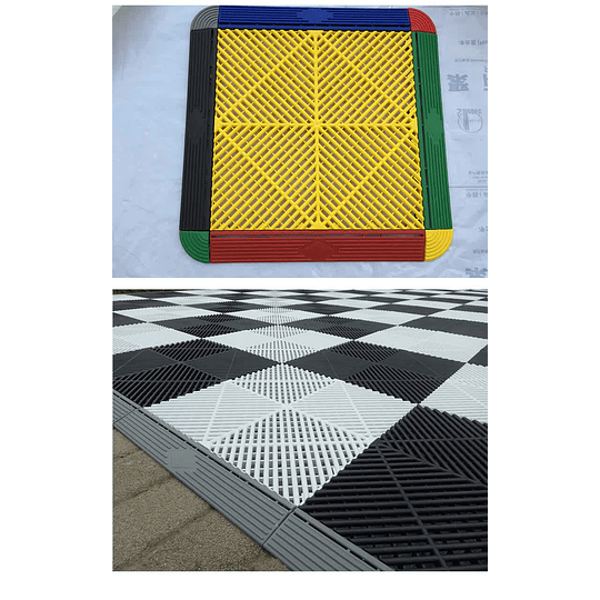 Pisos Baldosas Encastrables Plástico PP De Alta Resistencia Para Garajes Autolavado Talleres Detailing Showroom