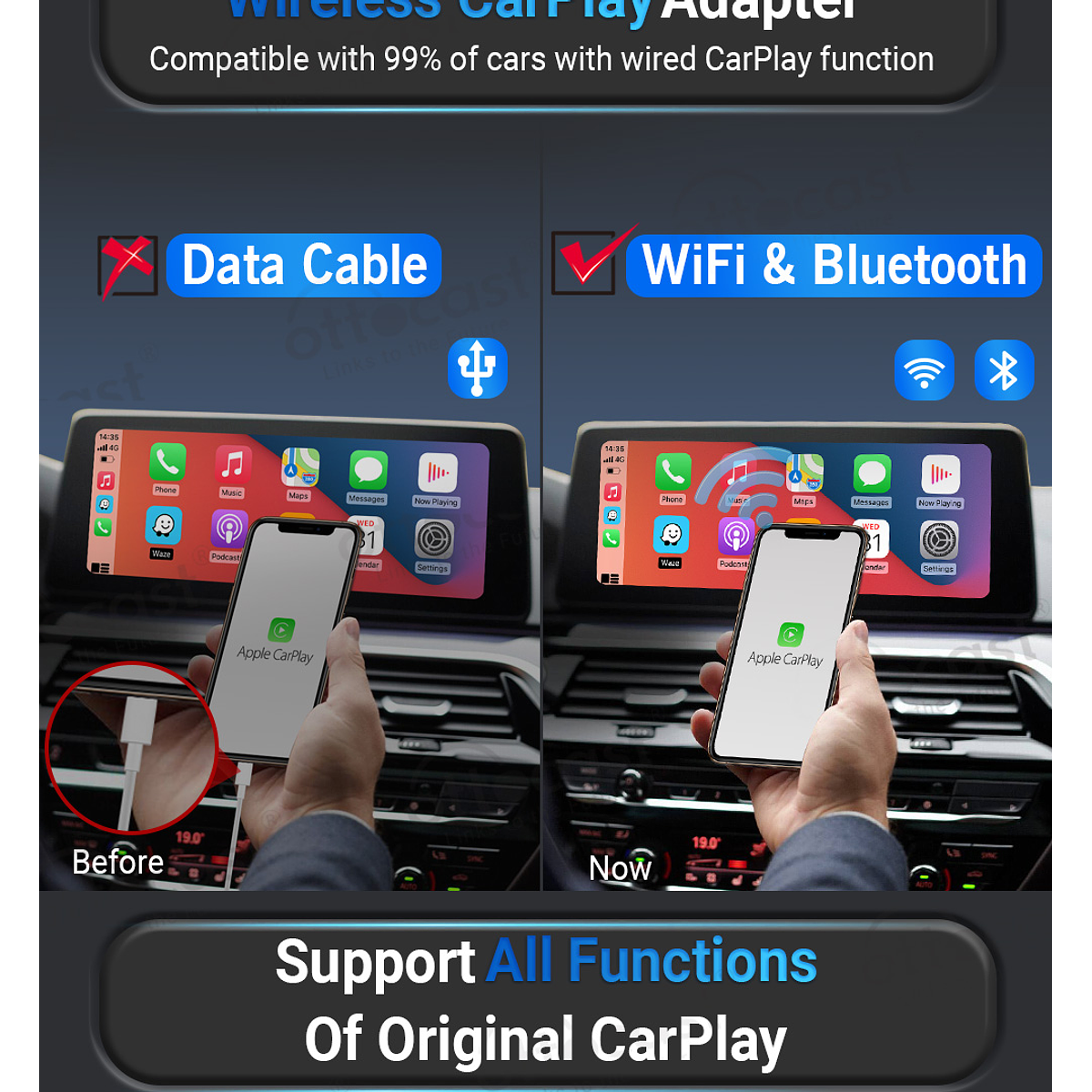 Cómo usar Apple CarPlay de forma inalámbrica sin cables en cualquier coche