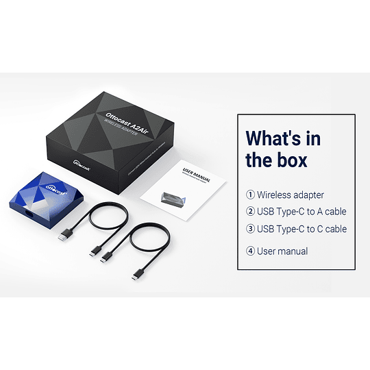 A2 AIR Adaptador Interfaz Convertidor Android Auto De Cable USB a Conexión Inalámbrica ¡YA NO MÁS CABLES!