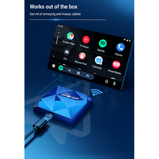A2 AIR Adaptador Interfaz Convertidor Android Auto De Cable USB a Conexión Inalámbrica ¡YA NO MÁS CABLES!