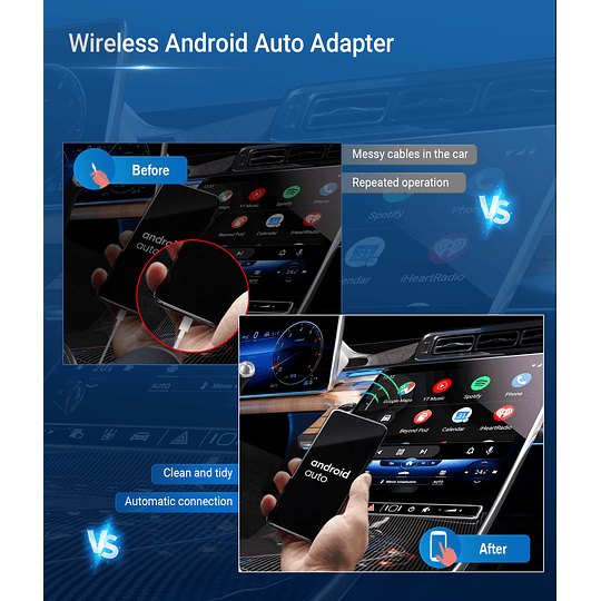 A2 AIR Adaptador Interfaz Convertidor Android Auto De Cable USB a Conexión Inalámbrica ¡YA NO MÁS CABLES!