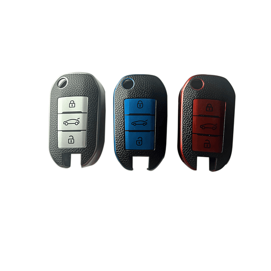 Funda Protector Tpu Calce Perfecto PEUGEOT 3 BOTONES Control Remoto Smart Key Llave Navaja Auto