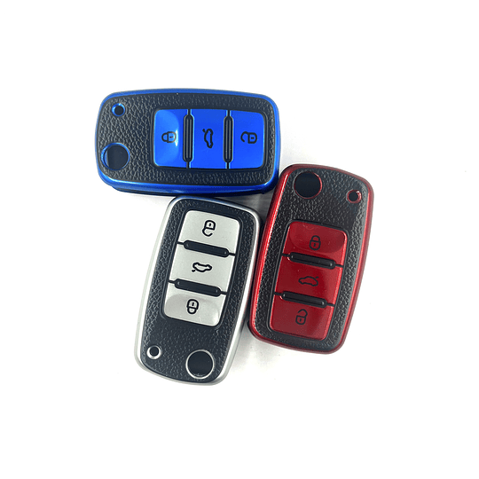 Funda Protector Tpu Calce Perfecto VOLKSWAGEN 3 BOTONES Control Remoto Smart Key Llave Navaja Auto