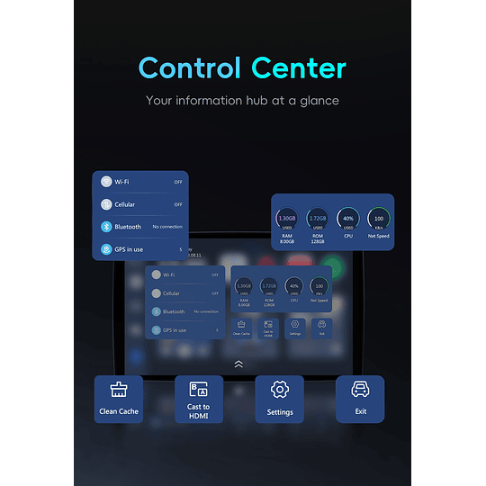 OTTOAIBOX P3 Upgrade Multimedia Todo En Uno Con Carplay Y Android Auto Inalámbrico YouTube Netflix Directv Hbo Disney+ Instagram TikTok 8+128Gb 8 Núcleos