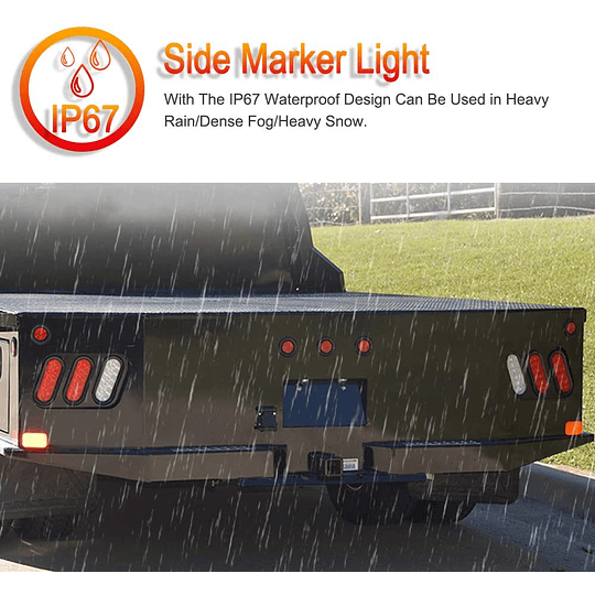 Foco Luz Led SMD 2 1/2 Pulg Indicador Lateral Posición Camión Rampla Rojo Ámbar Blanco Bi-Voltaje 12V-24V