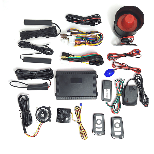 Kit Alarma Con Botón Start Stop, Función PKE, Encendido/Apagado Remoto a Distancia, App Bluetooth Y Antiportonazo de Presencia Incluido