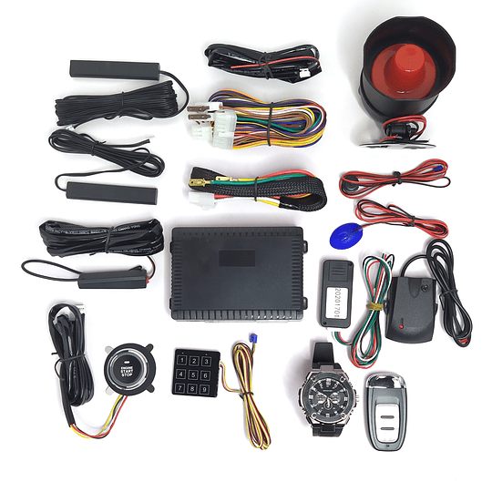 Kit Alarma Auto PKE (4 en 1) Encendido/Apagado Por Botón Start Stop, Control, Reloj Y App Bluetooth (Funcion Antiportonazo)