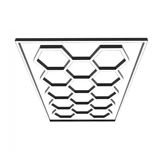 Luces Led Luminaria Techo (15 Hexágonos + Rectángulo) 4.8mx2.4m Talleres Detailing Barbería Locales Oficinas Tiendas Garaje