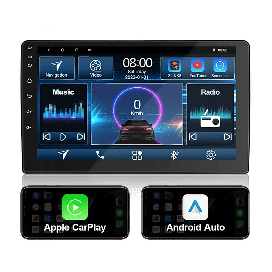 Radio Android 9 Pulgadas 2+32gb Memoria CPU 4 Núcleos Carplay Android Auto Inalámbrico Ecualizador DSP Pantalla IPS