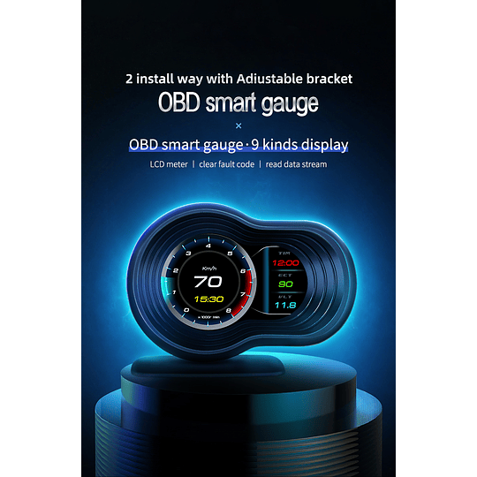 F9 Medidor Pantalla Monitor Inteligente Velocímetro RPM Digital HUD (OBD2) Computador a Bordo de Viaje