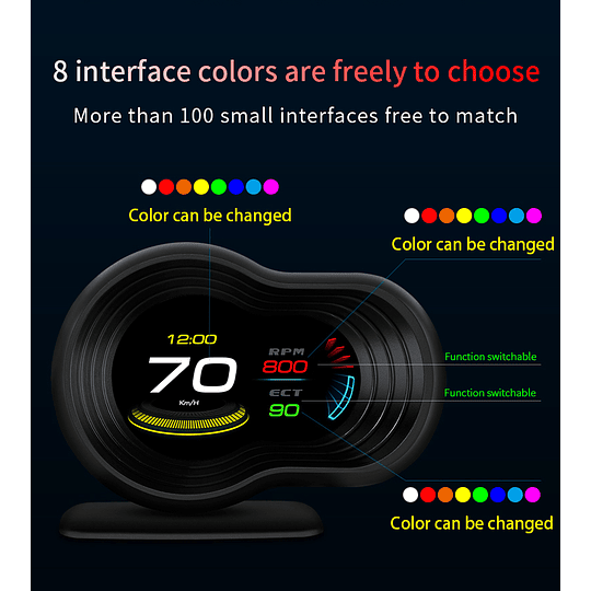 F9 Medidor Pantalla Monitor Inteligente Velocímetro RPM Digital HUD (OBD2) Computador a Bordo de Viaje