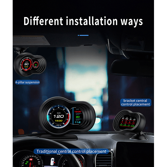 F9 Medidor Pantalla Monitor Inteligente Velocímetro RPM Digital HUD (OBD2) Computador a Bordo de Viaje