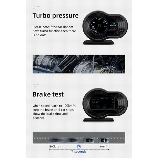F9 Medidor Pantalla Monitor Inteligente Velocímetro RPM Digital HUD (OBD2) Computador a Bordo de Viaje
