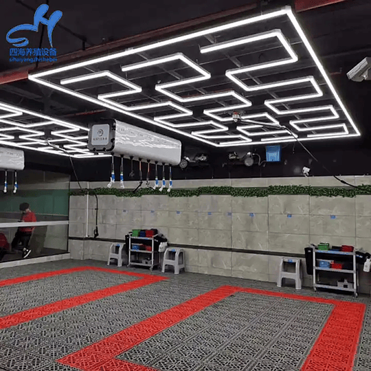 Luces Led Luminaria Techo (Bow Light + Rectángulo) 4.8mx2.4m Talleres Detailing Barbería Locales Oficinas Tiendas Garaje