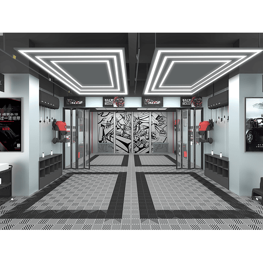 Luces Led Luminaria Techo (Square Light) 4.8mx2.4m Talleres Detailing Barbería Locales Oficinas Tiendas Garaje