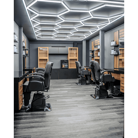 Luces Led Luminaria Techo (15 Hexágonos + Rectángulo) 4.8mx2.4m Talleres Detailing Barbería Locales Oficinas Tiendas Garaje