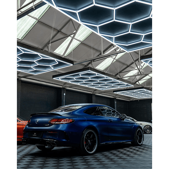 Luces Led Luminaria Techo (15 Hexágonos + Rectángulo) 4.8mx2.4m Talleres Detailing Barbería Locales Oficinas Tiendas Garaje