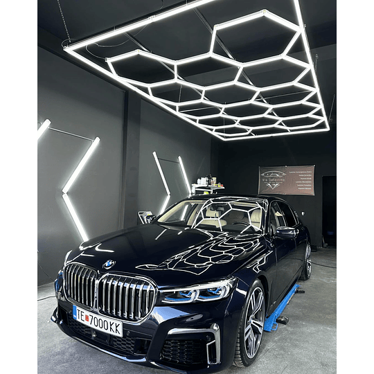 Luces Led Luminaria Techo (15 Hexágonos + Rectángulo) 4.8mx2.4m Talleres Detailing Barbería Locales Oficinas Tiendas Garaje