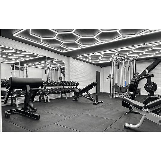 Luces Led Luminaria Techo (15 Hexágonos + Rectángulo) 4.8mx2.4m Talleres Detailing Barbería Locales Oficinas Tiendas Garaje