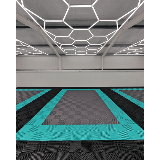 Luces Led Luminaria Techo (15 Hexágonos + Rectángulo) 4.8mx2.4m Talleres Detailing Barbería Locales Oficinas Tiendas Garaje