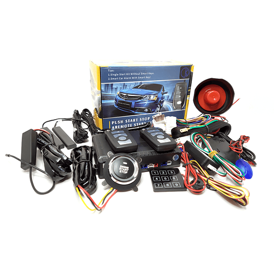 Kit Alarma Con Botón Start Stop, Función PKE, Encendido/Apagado Remoto a Distancia, App Bluetooth Y Antiportonazo de Presencia Incluido