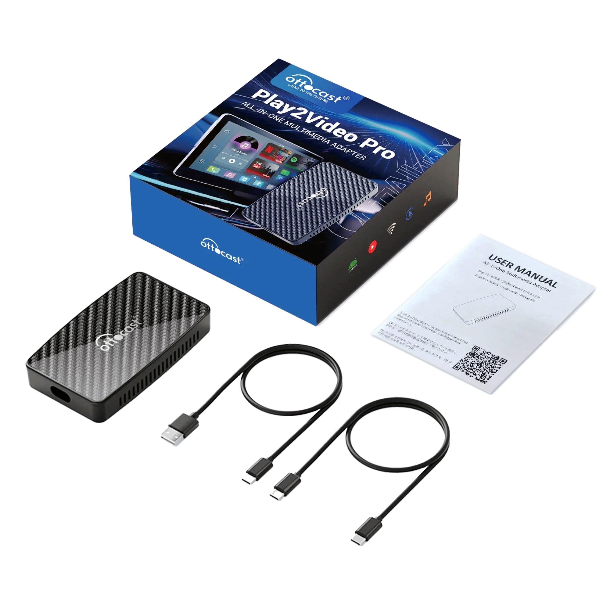PLAY2VIDEO PRO Adaptador Carplay/Android Youtube Netflix