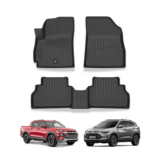 (Chevrolet Montana 2019-2025+) Pisos Rígidos Calce Perfecto Tipo Bandeja Antiderrame