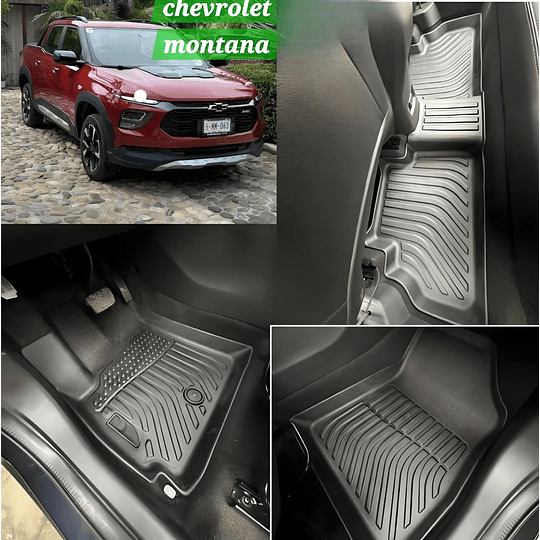 (Chevrolet Montana 2019-2025+) Pisos Rígidos Calce Perfecto Tipo Bandeja Antiderrame