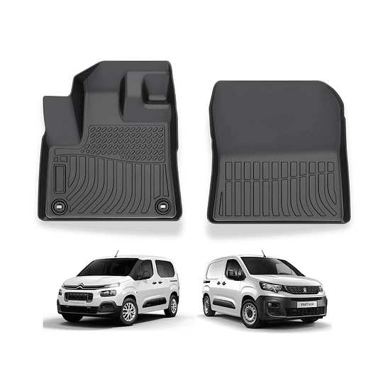 (Peugeot Partner/Citroën Berlingo/Opel Combo 2019-2025+) Pisos Rígidos Calce Perfecto Tipo Bandeja Antiderrame