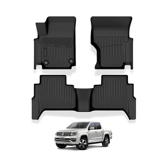 (Volkswagen Amarok 2010-2025+) Pisos Rígidos Calce Perfecto Tipo Bandeja Antiderrame 