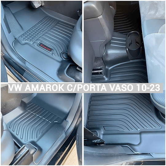 (Volkswagen Amarok 2010-2025+) Pisos Rígidos Calce Perfecto Tipo Bandeja Antiderrame 