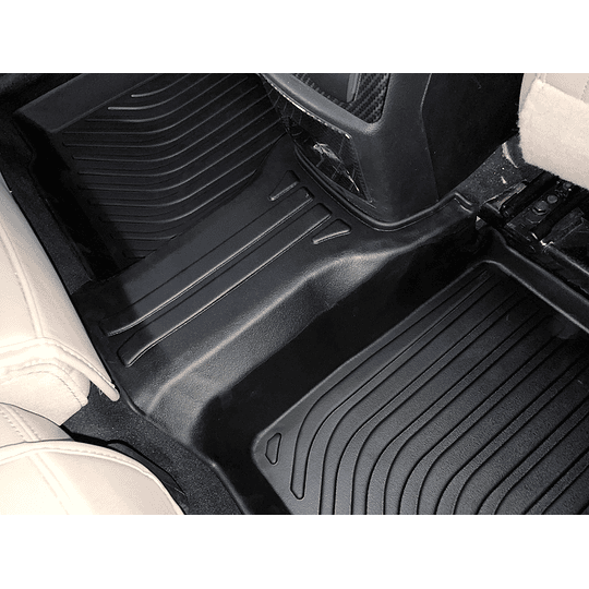 (Ford Explorer 2015-2019) Pisos Rígidos Calce Perfecto Tipo Bandeja Antiderrame (1era+2da+3era Fila de Asientos)