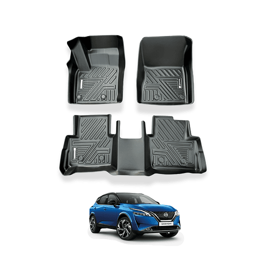 (Nissan Qashqai 2023+) Pisos Rígidos Calce Perfecto Tipo Bandeja Antiderrame