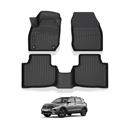 (Volkswagen T-Cross 2019-2025+) Pisos Rígidos Calce Perfecto Tipo Bandeja Antiderrame