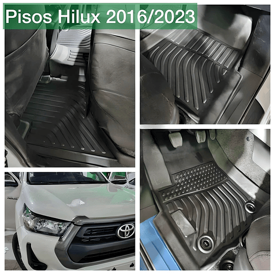 (Toyota Hilux Revo del 2016 al 2025+) Pisos Rígidos Calce Perfecto Tipo Bandeja Antiderrame