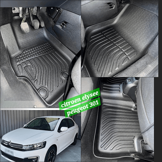 (Citroën C-Elysée 2013-2025+) Pisos Rígidos Calce Perfecto Tipo Bandeja Antiderrame