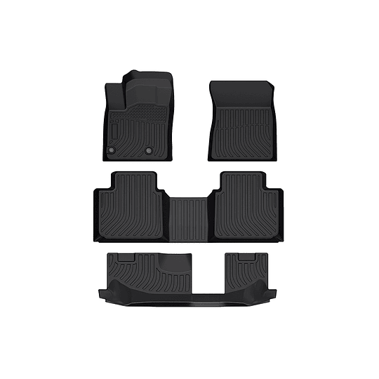 (Mitsubishi Outlander 2023-2025+) Pisos Rígidos Calce Perfecto Tipo Bandeja Antiderrame (1era+2da+3era Fila de Asientos)