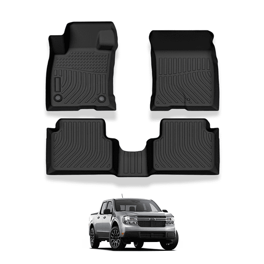 (Ford Maverick 2022+) Pisos Rígidos Calce Perfecto Tipo Bandeja Antiderrame 