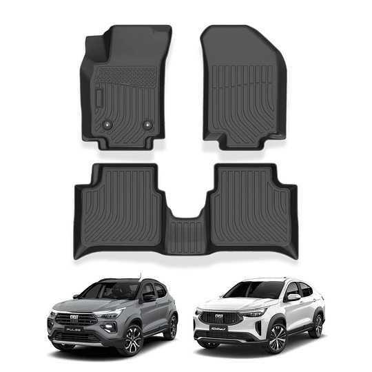 (Fiat Pulse / Fastback 2022+) Pisos Rígidos Calce Perfecto Tipo Bandeja Antiderrame