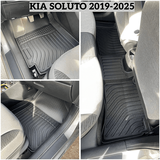 (Kia Soluto del 2019 al 2025+) Pisos Rígidos Calce Perfecto Tipo Bandeja Antiderrame