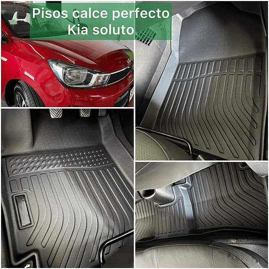 (Kia Soluto del 2019 al 2025+) Pisos Rígidos Calce Perfecto Tipo Bandeja Antiderrame