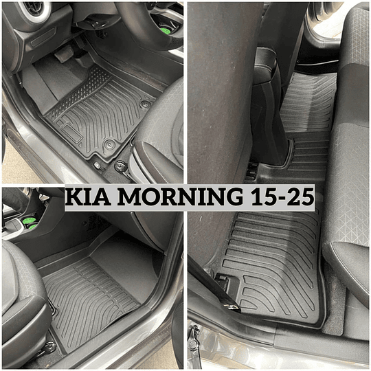 (Kia Morning 2015-2025+) Pisos Rígidos Calce Perfecto Tipo Bandeja Antiderrame