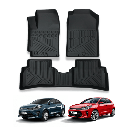 (Kia Rio 4 / Rio 5 del 2018 al 2024) Pisos Rígidos Calce Perfecto Tipo Bandeja Antiderrame