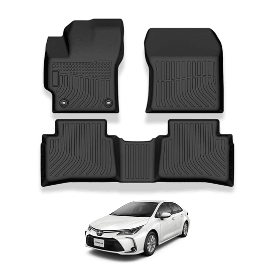 (Toyota Corolla Sedán 20-25+) Pisos Rígidos Calce Perfecto Tipo Bandeja Antiderrame