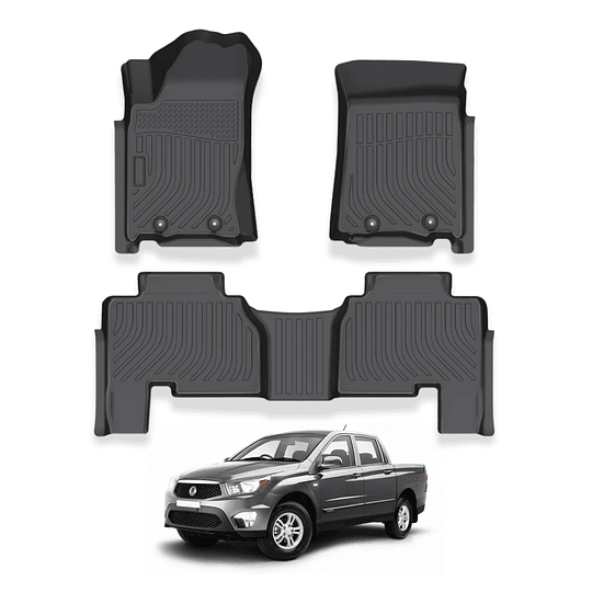 (Ssangyong Actyon Sport 2012-2023) Pisos Rígidos Calce Perfecto Tipo Bandeja Antiderrame