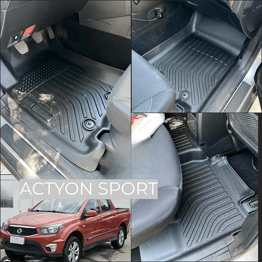 (Ssangyong Actyon Sport 2012-2023) Pisos Rígidos Calce Perfecto Tipo Bandeja Antiderrame